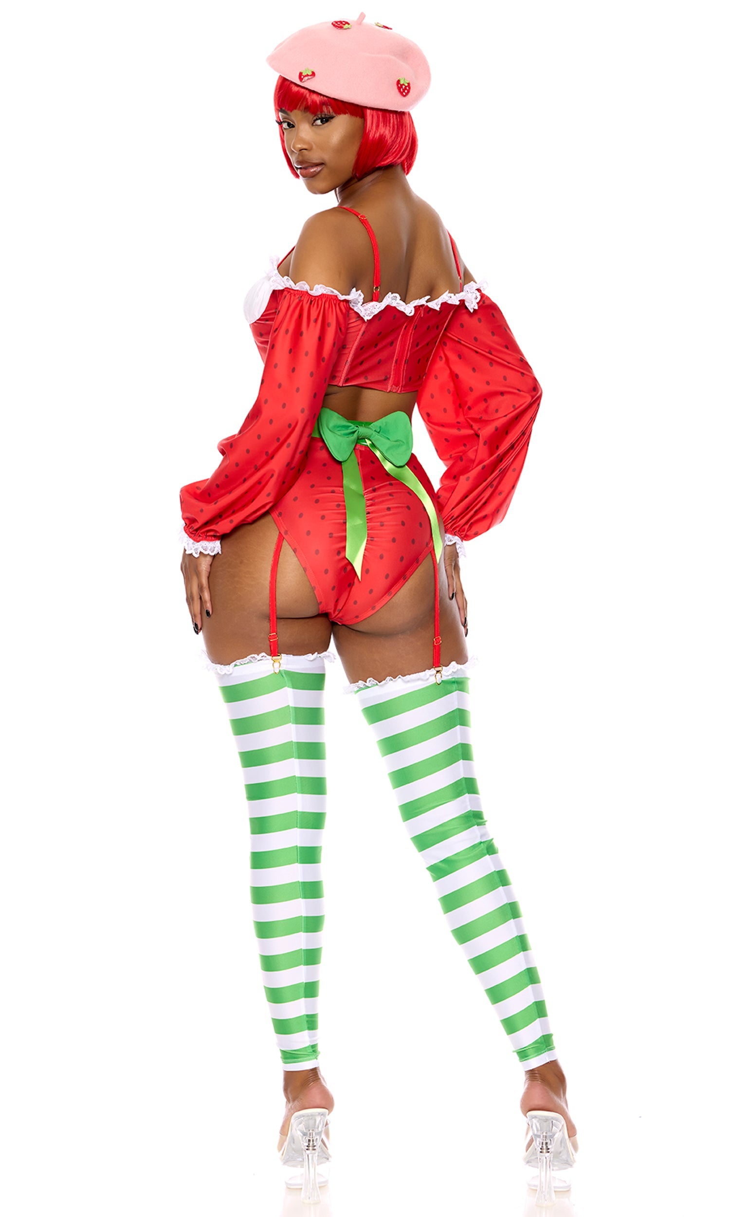 Sexy Strawberry Blossom Halloween Costume with vibrant colors and playful design.