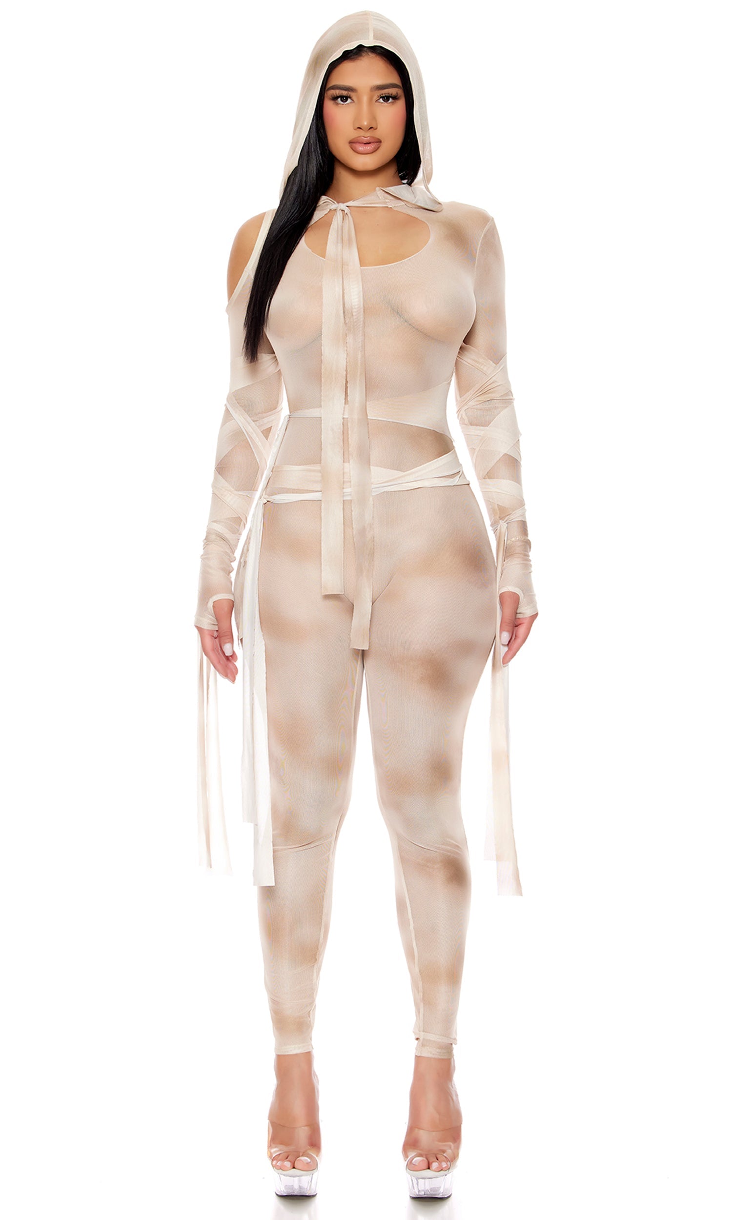 Seductive mummy Halloween costume for a stylish spooky look.