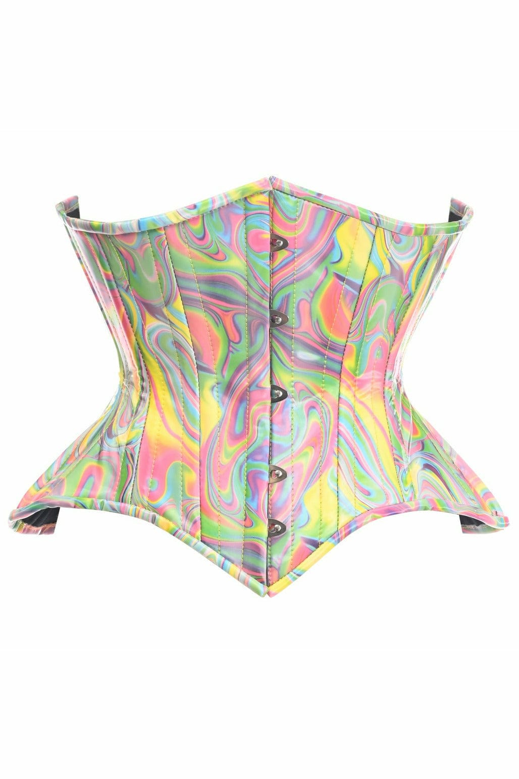 Deluxe Retro Swirl Steel Boned Curvy Cut Underbust Cincher Corset Musotica.com