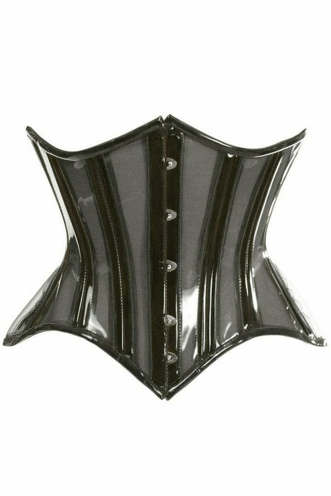 Sexy Black Clear Curvy Underbust Waist Cincher Corset