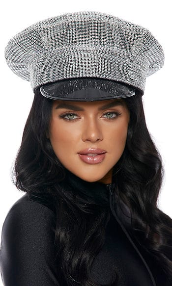 Sexy Bling Rhinestone Cop Hat Musotica.com