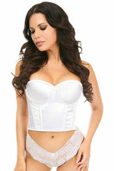 Sexy White Satin Underwire Bustier